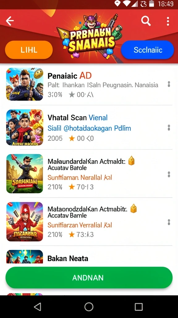 exototo - Tampilan menu utama yang menarik dan mudah dinavigasi.