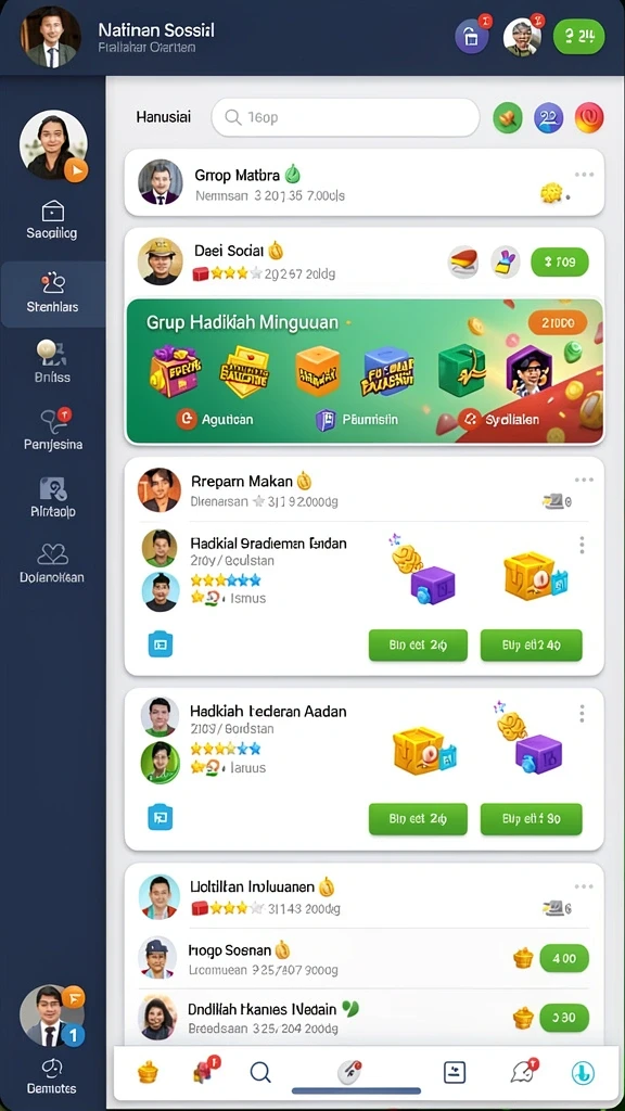 neoparty - Tampilan antarmuka yang ramah pengguna.